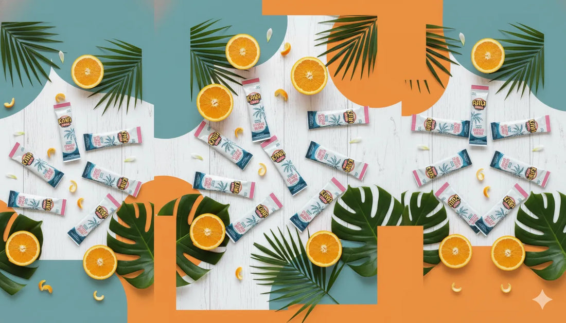 KavaKrave Citrus berry Kava Powder Mix in a stick packs.