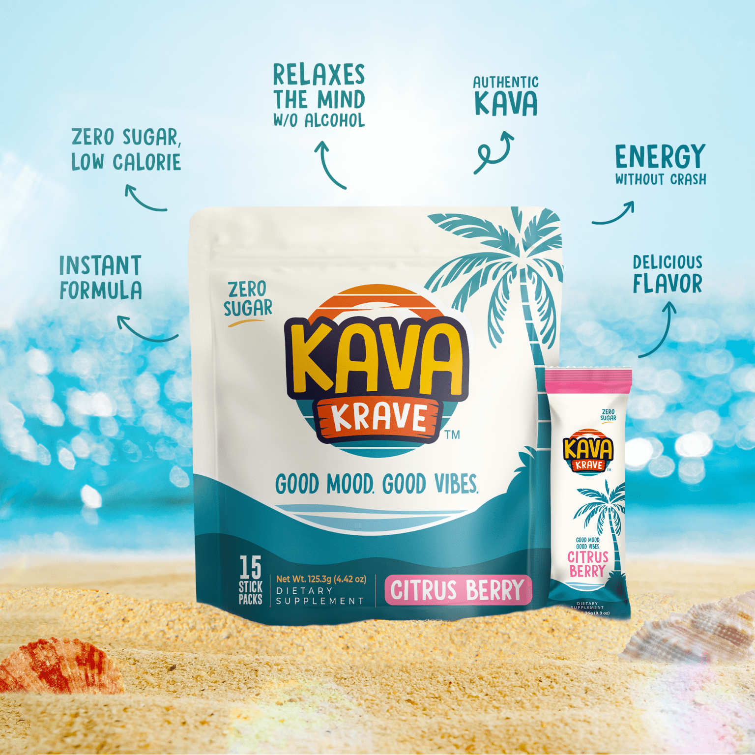 Citrus Berry Kava Powder Mix Drink - Kavakrave